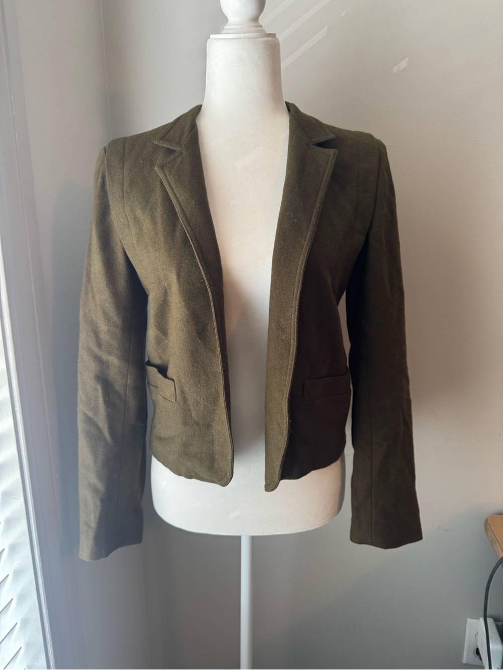 Vintage 1970s Peerless of Boston Olive Green Women's Blazer Jacket